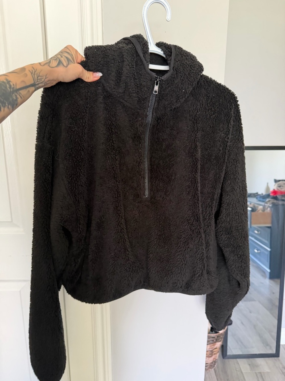 Sunday Best Black Sherpa Half-Zip Pullover